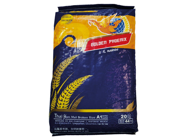 Thai Hom Mali Broken Jasmine Rice Golden Phoenix 20 KG