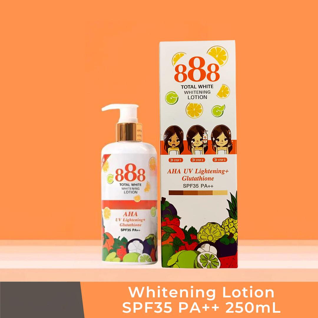 BEAUTY AMBITION 888 Total White Whitening Lotion AHA UV Lightening + Glutathione SPF-35 PA++ Product of Thailand