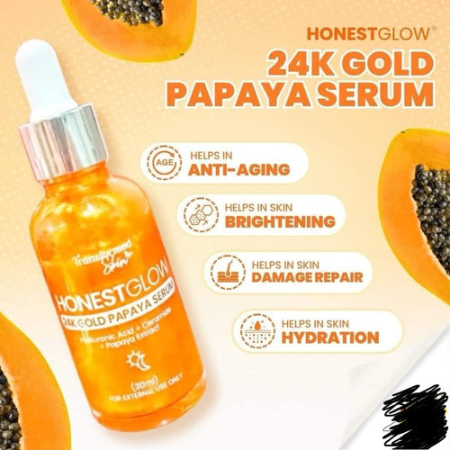 Transformed Skin Honest Glow 24K Gold Papaya Serum, 30ml